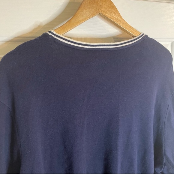 Lauren Ralph Lauren Navy Blue Button up Cardigan with White Lining Size 2X USA - Picture 6 of 7